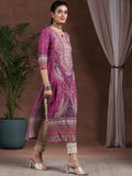 Libas Women'S Crepe Printed Straight Kurta (29261 Mauve Mauve S