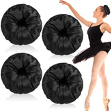 Yuxung 4 Pcs Satin Hair Bun Donut,Black,Medium