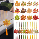 JenPen 12 Pcs Thanksgiving Diamond Painting Car Ornaments Maple Leaves Diamond Art Ornament for Car Autumn Double Sided Painting