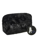 Wednesday Make Up Bag & Mirror | Addams Cosmetic Zip Up Container with Portable Accessories | Ladies Makeup Travel Pouch for Wom