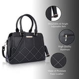 Adisa Embroidered Handbag Shoulder Bag For Women And Girls With Detachable Sling Belt (Ad4080-Bla),Black,,B0DLT421YG
