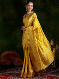 Libas Women'S Silk Blend Saree (16068R_Mustard)