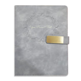 Brown Cloud Personalized Hardbound Large Size (7 X 9 In ~B5) Velvet Finish Cover Notebook/Diary Ruled With Customized Message/Qu