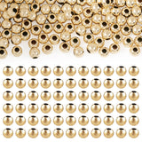 Magibeds 100Pcs 14k Gold Filled 2mm Round Beads for Stackable Jewelry Making Seamless Loose Spacers Tiny Metal Seed Beads for Wa