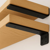 Floating Shelf Bracket 8 Inch of 6 Pack Heavy Duty Shelf Brackets Black Coated Metal L Bracket Wall Shelf Support DIY Brackets w