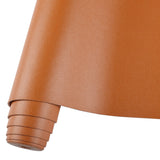 HGUAN Smooth Solid Color Brown Faux Leather 12X53(30cmX135cm),Faux Leather Sheets Roll Very Suitable for Making Crafts, Leather 