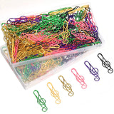 Outus 200 Pcs Music Paper Clips 6 Colors Metal Musical Notes Paper Clips Treble Clef Paper Clips Funny Music Teacher Gifts for D