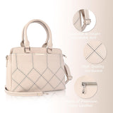 Adisa Embroidered Handbag Shoulder Bag For Women And Girls With Detachable Sling Belt (Ad4080-Cre),Off White,,B0DLT4622T