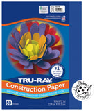 Pacon 103017 TruRay Construction Paper, 76 lbs., 9 x 12, Royal Blue, 50 Sheets/Pack