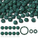 LAIDANLA 120pcs 10mm Dark Green Rhinestone Round Beads for Crafting, Jewelry Making, Bracelet, Necklace, Earrings, Hair Accessor