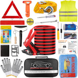 CYECTTR Car Roadside Emergency Kit,Auto Vehicle Truck Safety Emergency Road Side Assistance Kits with Jumper Cables,Safety Hamme