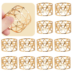 12PCS - Napkin Rings, Gold Napkin Rings Set of 12, Holiday Napkin Holders for Dining, Anniversary, Birthday, Christmas, Easter, 