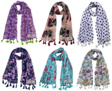 Fusfus WomenS Printed Chiffon Scarves And Stoles, Free Size(Multicolour, Fs2297) Pack Of 6 (Multicolor1)