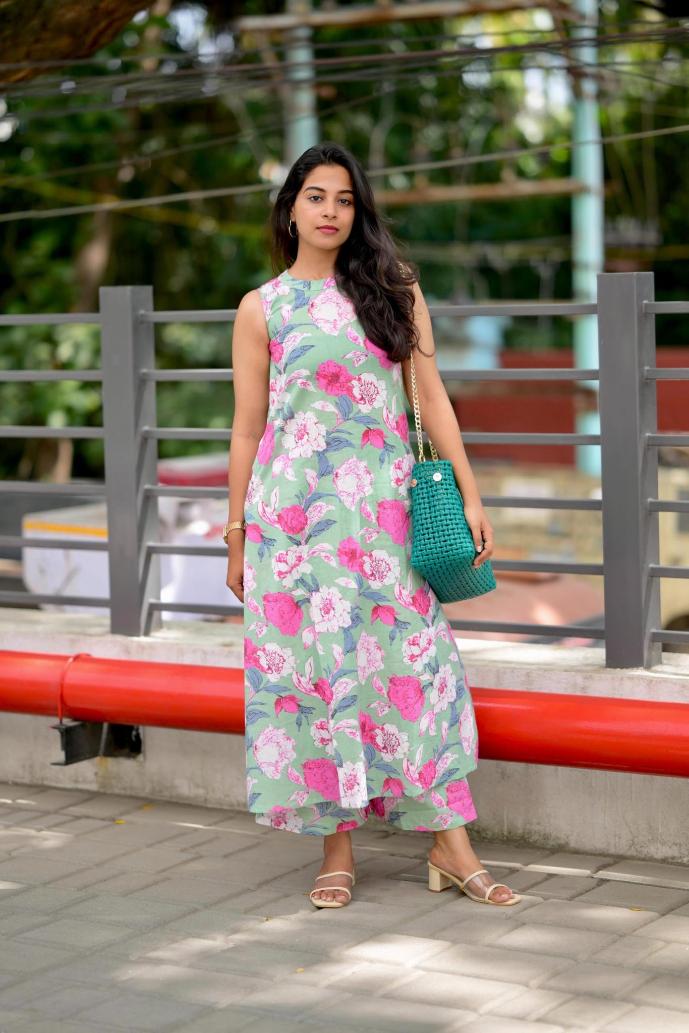 Anni Designer Women'S Rayon Blend Anarkali Printed Kurta With Pant (Thomas Pista_Xl_Pista_X-Large),Pista,XL,Rayon Blend,Anarkali,