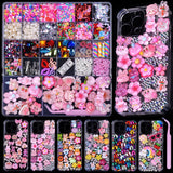 DIYCICO 3980 Pcs Junk Case Charms Kit for Phone Case,Slime Craft,Cute Nail Art Charms Pink