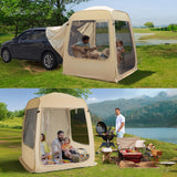 Alvantor Pop Up Screen House, 4 in 1 Outdoor Camping Tent,7'x7' Screen Room with Mosquito Netting &Waterproof PVC, SUV Tent with