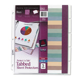 Avery 74160 Protect n Tab Clear Sheet Protectors, Letter Size, 5Tabs/Set