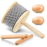 5 Pcs Cabasa Music Instrument for Baby Shower Gifts Wooden Hand Percussion Instrument Set with Stainless Steel Breads Latin Perc