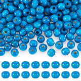 Elecrelive 300Pcs Blue Painted Natural Wood Beads 10mm Colored Wooden Spacer Loose Beads for Bracelet Necklace Craft Home Party 