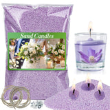 Sukh Purple Snow Pearled-Candles with Wicks - 410G DIY Candle Sand,Pearled Sand Wax with Wicks,Pearled Wax,Refillable for Weddin