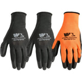 Wells Lamont 3 Pair Pack Ultimate Gripper Work Gloves with PUCoating, Large (559LF)