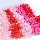 XIANNVXI Red Pink Pony Beads 500Pcs 9mm Valentine Pink Red Pony Beads for Bracelets Hair Braids Crafts Friendship Necklace