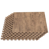 Forest Floor Farmhouse 3/8 Inch Thick Printed Foam Tiles, Premium Wood Grain Interlocking Foam Floor Mats, Anti-Fatigue Flooring