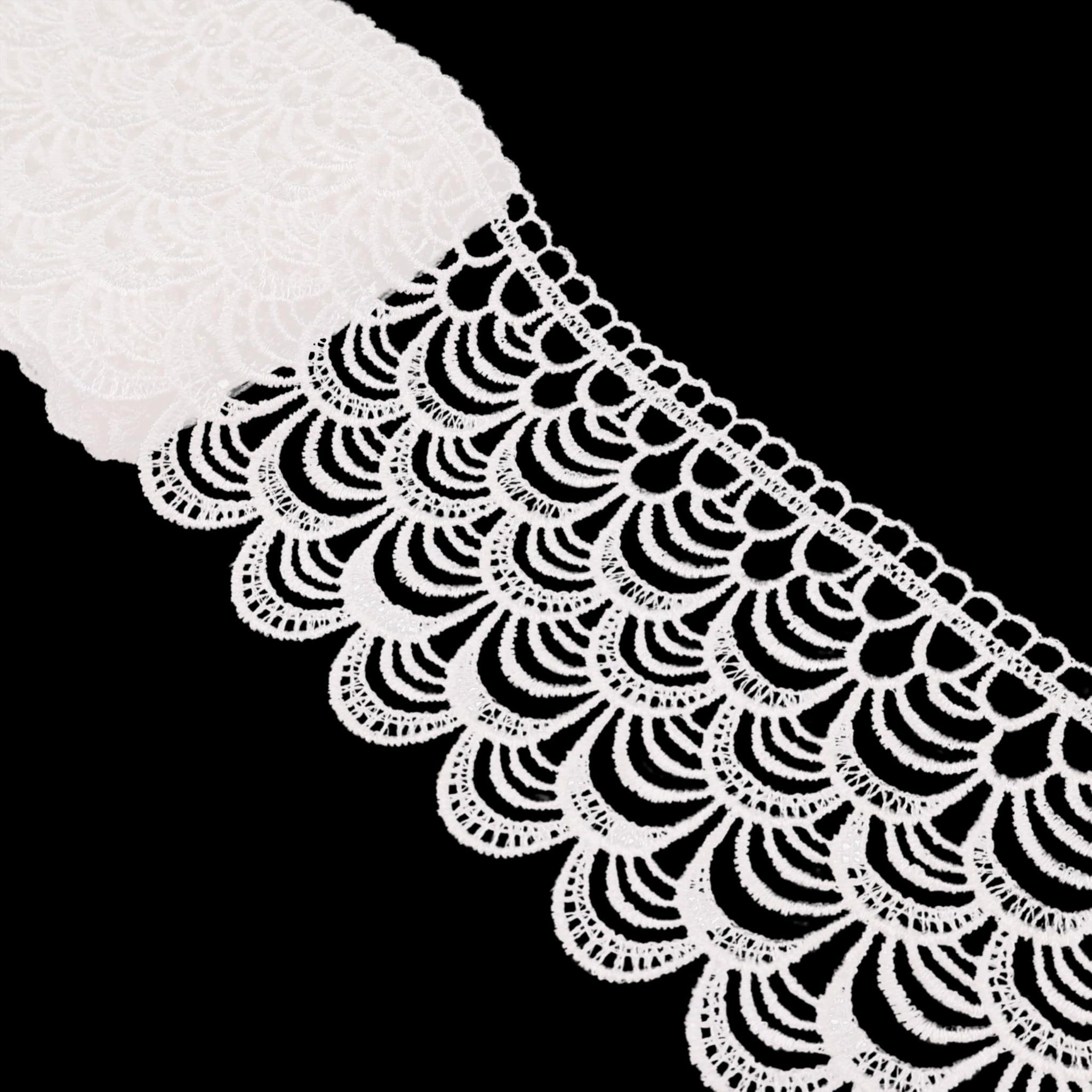 White Venice Lace Trim Scalloped Embroidered Edge Ribbon lace Trim for Sewing Crafts Gift Wrapping Wedding(3 Yards)