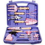 Grenebo 12-Piece Womens Gardening Tools Gift Set, Rust-Proof & Heavy-Duty Garden Tools with Durable Carrying Case, Fashionable &