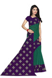 Tamaira Fashion Plain Weave Womens Pure Cotton Saree Without Blouse Piece (973_Seagreen And Purple)