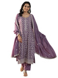 Libas Women'S Silk Blend Kurta Set (49519_Purple_Xxl)