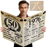 Uiorgui Large 50th Birthday Cards for Men Women, Vintage 1976 Happy 50th Birthday Greeting Card with Envelope Jumbo Fifty Guest 