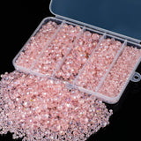 Song Xi 1250PCS 5 Different Size Pink Crystal Beads for Jewelry Making, Rondelle Glass Beads for Bracelets Necklace, Earring and