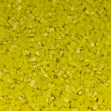 Miyuki Half Tila Beads - 2 Hole Rectangle Beads, 5x2.3x1.9 mm, 5 Grams Glass Beads Matte Yellow (404FR)