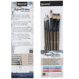 Brushtro Aquastrokes Artist Brushes | Set Of 6 | Ideal For Watercolour, Gouache, Acrylics, Oil Brush, Synthetic Bristles, Wooden