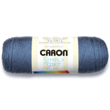 Caron Simply Soft Solids Yarn (4) Medium Gauge 100% Acrylic 6 oz Country Blue Machine Wash & Dry