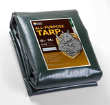 GUARD SHIELD Super Heavy Duty Green/Silver Poly Tarp Cover 18x24 Feet Waterproof 16mil Thick UV and Tear Resistant Tarpaulin wit