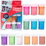 iDIY Pearl Pigment Powder (Set of 12 Mica Colors) 6g per Bottle Extra Fine Sparkly Great for Epoxy Resin, Dye Colorant, Can