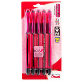 Pentel Pink BCA RSVP RazzleDazzle, (1.0mm) Medium Line, Black Ink, Pack of 5 (BK91RDBP5P)