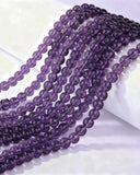 8mm Glass Beads 46PCS Glass Beads for Jewelry Making Charm Round Loose Bead for Bracelet Making Kit (Violet Blue)