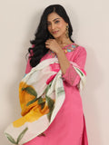 Libas Women'S Cotton Blend Kurta Set (48742O_Pink_Xl)