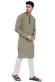 Divisive Men'S Sequince Embroidered Cotton Blend Only Slim Fit Kurta (Dkrt675_S_Olive)