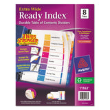 Avery 11163 Ready Index Customizable Table of Contents, Asst Dividers, 8Tab, 11 x 9 1/2