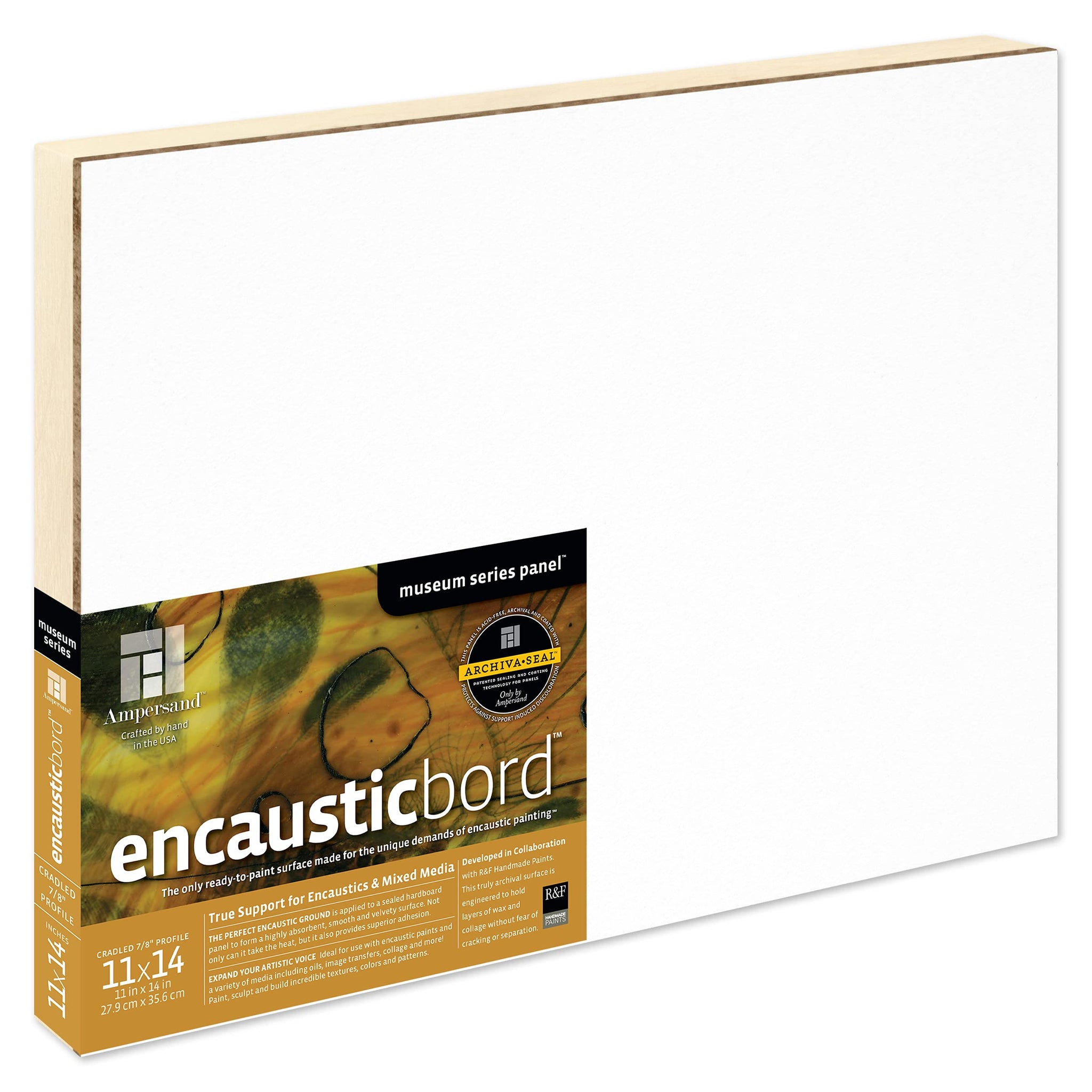Ampersand Art Supply Wood Painting Panel: Museum Series Encausticbord, 7/8 Inch Depth, 11' X 14'