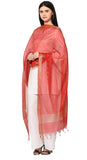 Weavers Villa Women'S Banarasi Poly Silk Starred Dupatta (Red, 2.25M)