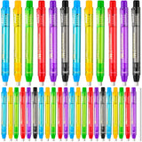 30 Pack Pencil Erasers Pen Style Eraser Mechanical Eraser Pen Funny Portable Pen Eraser with Grip Retractable Eraser for Artist