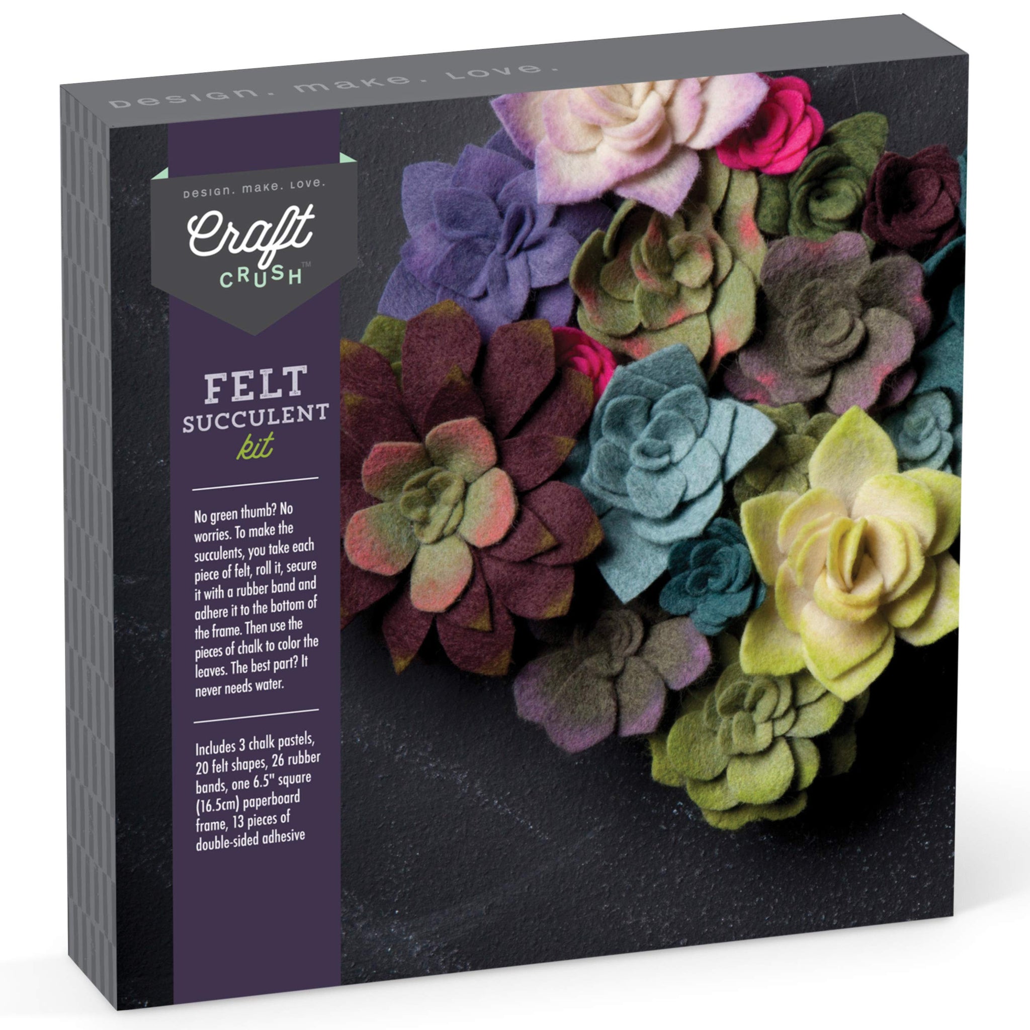 Craft Crush - Felt Succulents Craft Kit - Display Kit - Fun & Easy - Ages 13+, Small