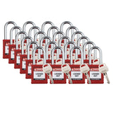 Brady Safety Lockout Padlock Sets 24 Pack Red Keyed Different Safety Lockout Padlocks 1 Key Per Lock SDPLRED38STKD2