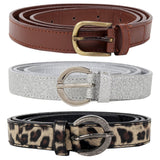 Jainsons WomenS Faux Leather Belt Combo (Brown, 36)