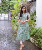 Anni Designer Women'S Viscose Chanderi Regular Fit Floral Regular Kurta Pack Of 3 & Pack Of 2 Combo (Godavari-Kakulam-Clrs_Blue-Green_X-Large),Blue-Green,XL,Rayon Blend,Regular,